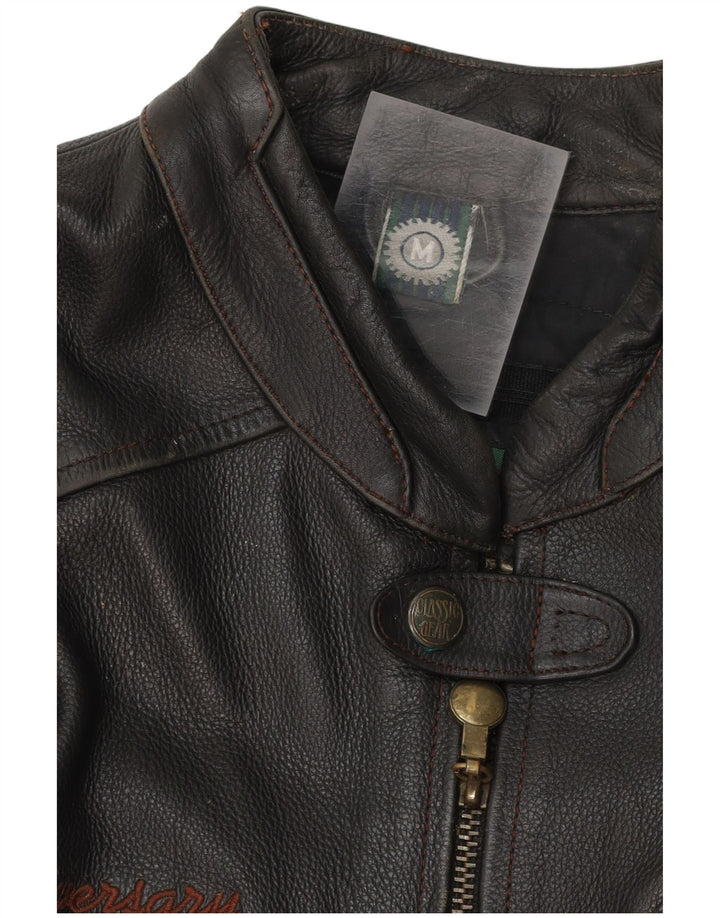 Jaqueta Classic Gear masculina de couro Racer UK 38 couro preto médio