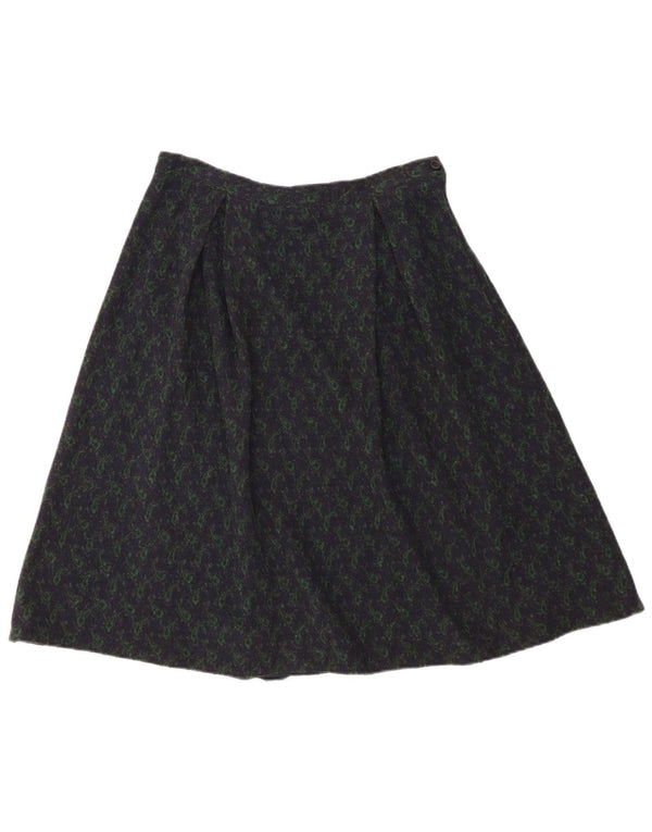 Saia vintage feminina linha A W28 médio azul marinho Paisley
