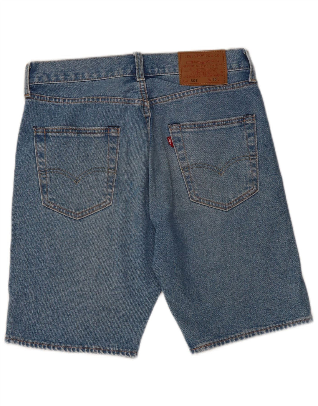 LEVI'S Masculino 501 Shorts Jeans W30 Algodão Azul Médio