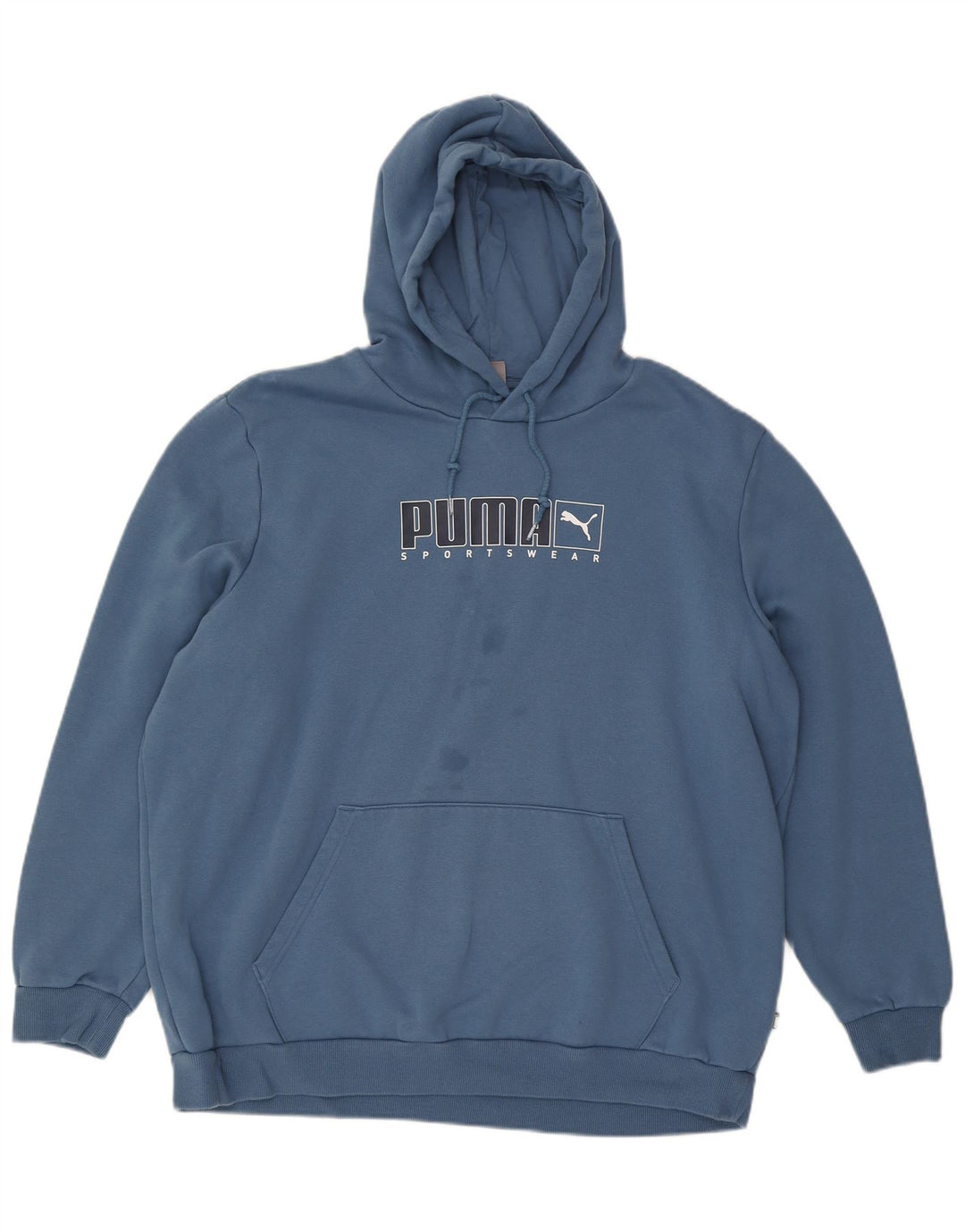 PUMA masculino gráfico moletom com capuz 2XL algodão azul