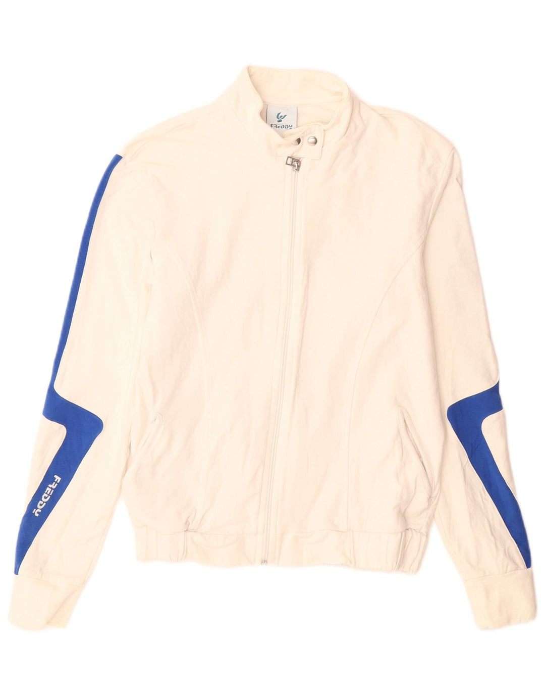 Jaqueta feminina de treino Freddy IT 46 grande algodão colorblock branco