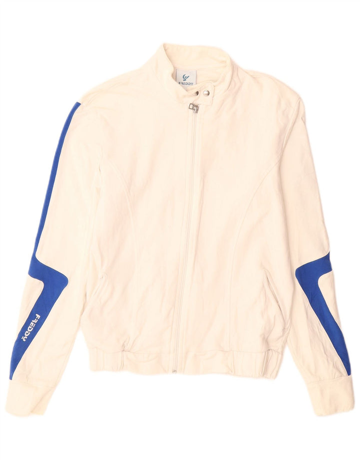 Jaqueta feminina de treino Freddy IT 46 grande algodão colorblock branco