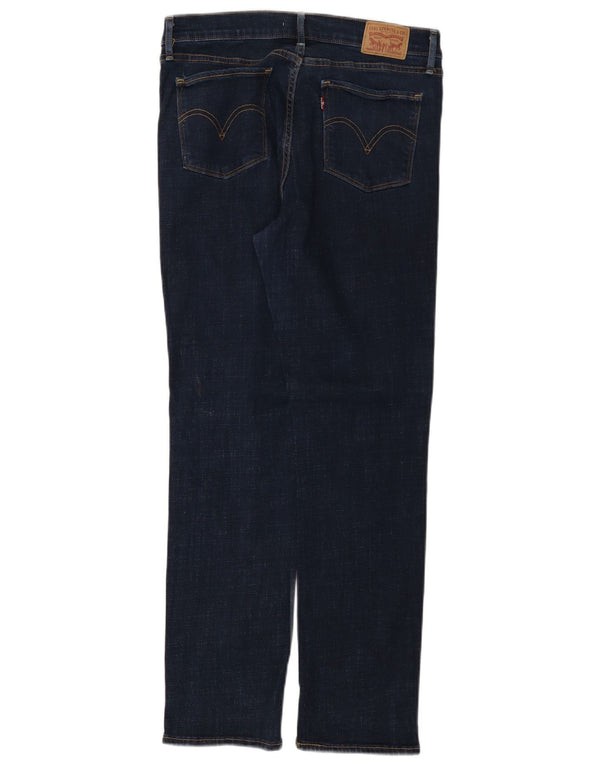 Calça jeans reta clássica feminina LEVI'S US 10 grande W30 L30 algodão azul marinho