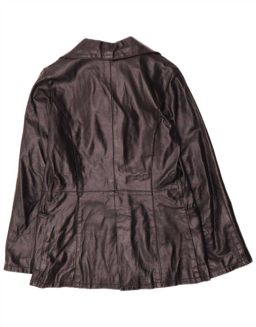 Jaqueta de couro feminina Bayside UK 10 pequena couro preto