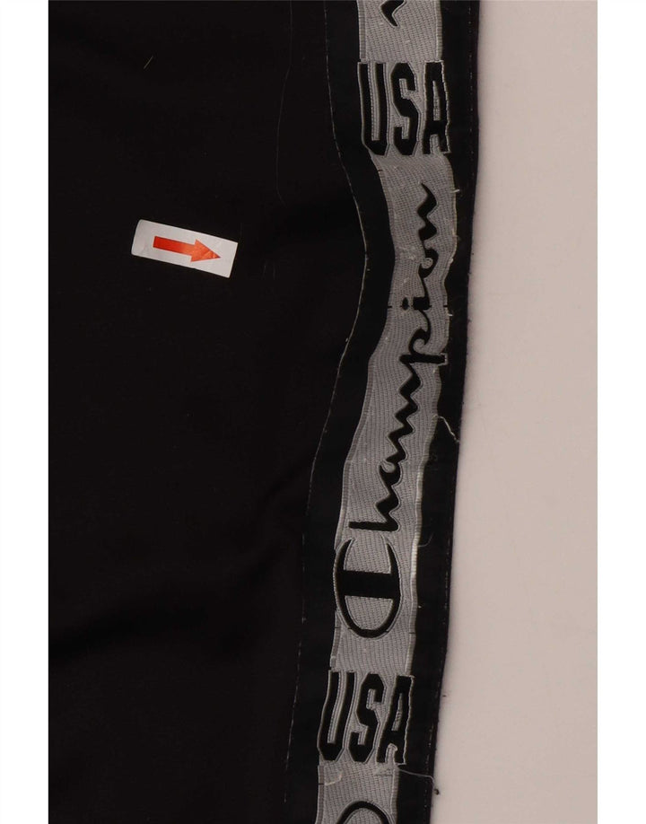 Calça esportiva masculina Champion com estampa gráfica grande em poliéster colorido preto