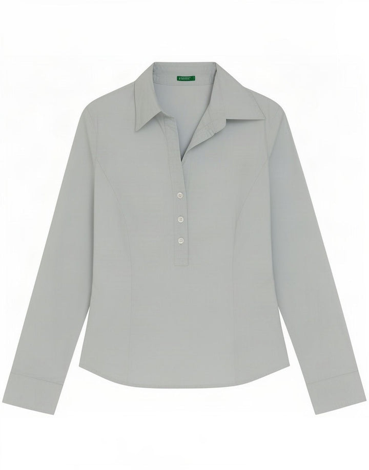 Pulôver feminino Benetton UK 10 pequeno algodão azul