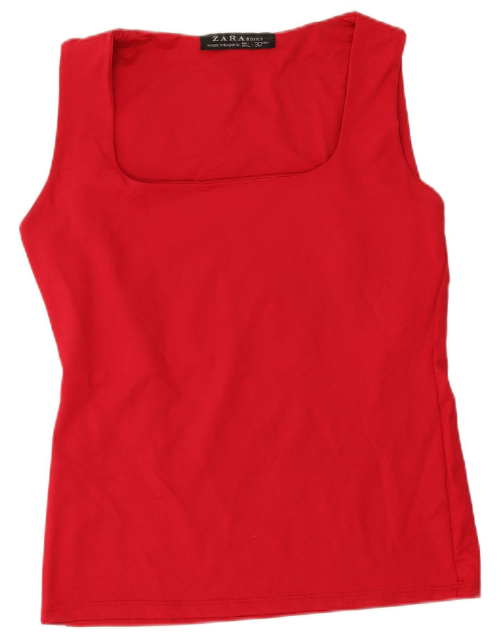 Colete feminino Zara UK 14 grande poliamida vermelha