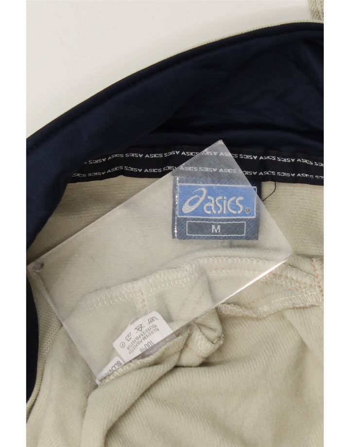 Asics Mens Tracksuit Top Jacket Médio Bege Colourblock Poliéster