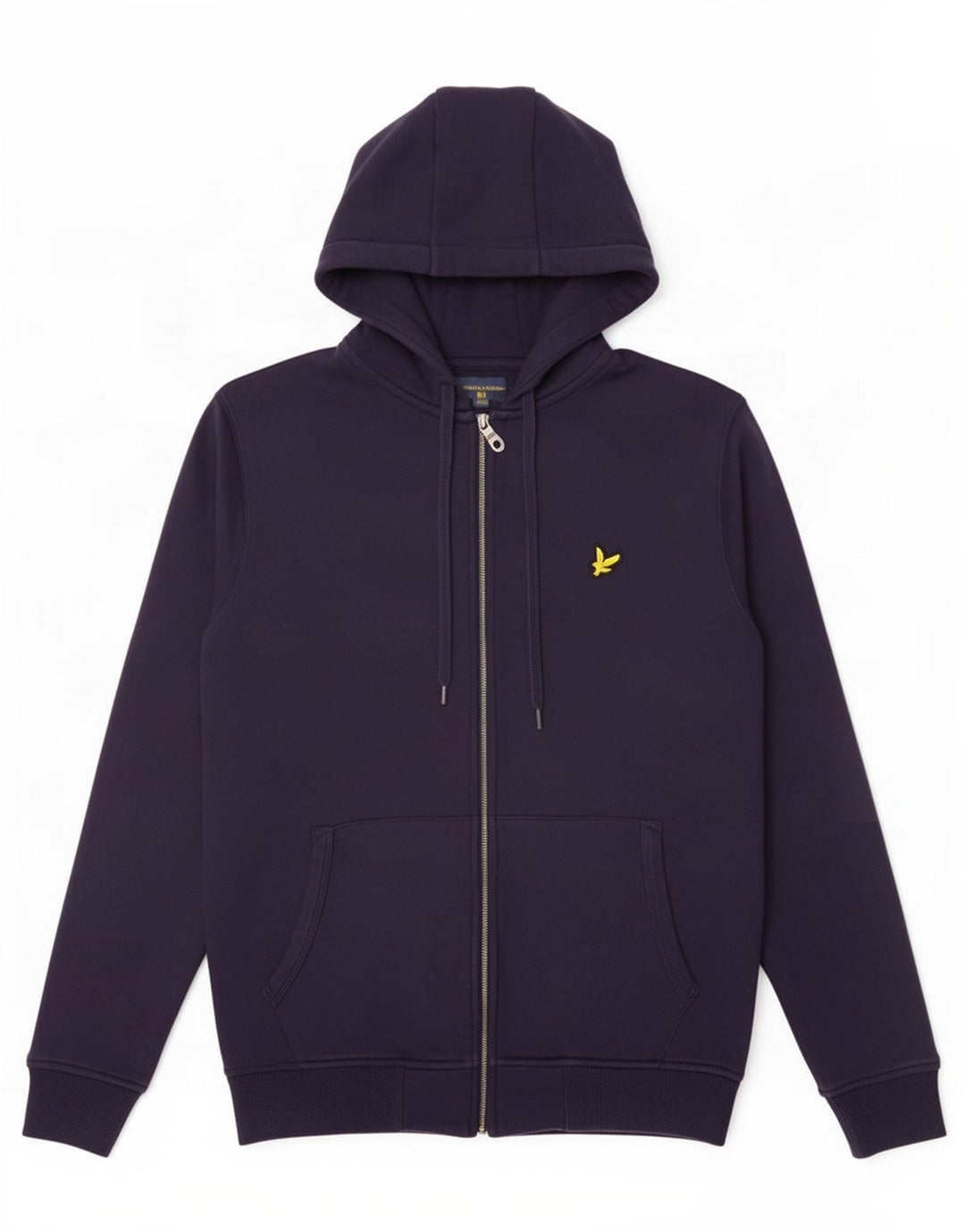 Lyle & Scott Suéter masculino com capuz e zíper pequeno algodão azul marinho