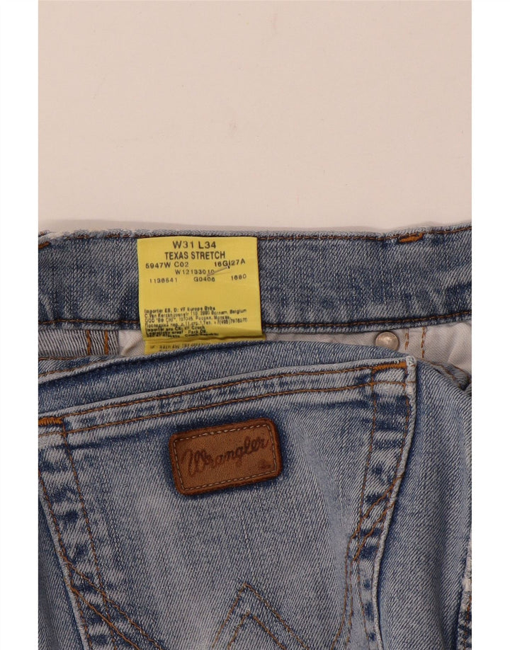 Wrangler Masculino Texas Stretch Straight Jeans W31 L30 Azul Algodão