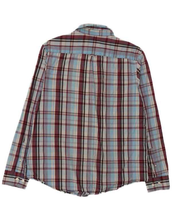 Camisa masculina Penguin Heritage Slim Fit grande algodão xadrez azul