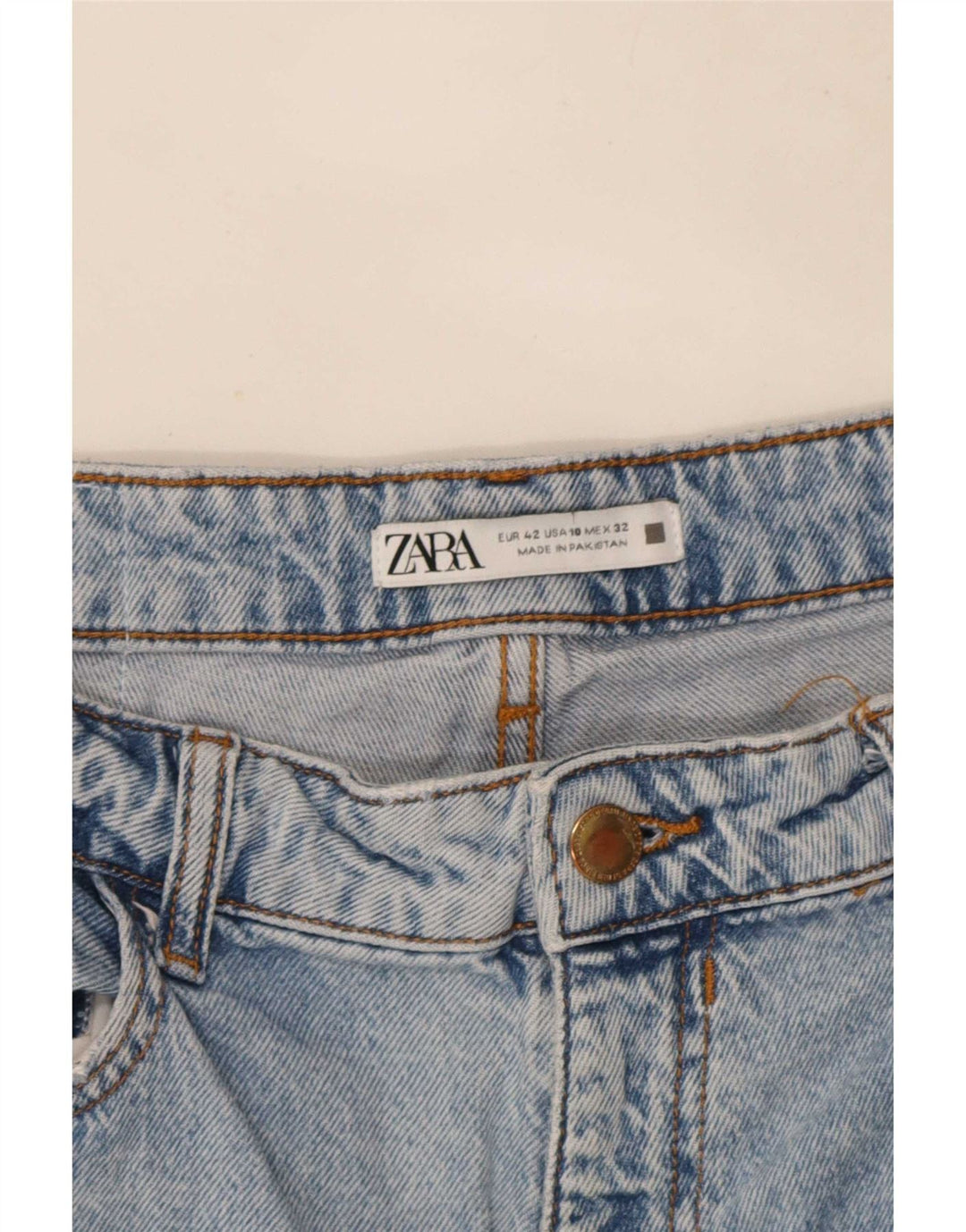 Calça jeans reta feminina Zara EU 42 grande W32 L27 azul