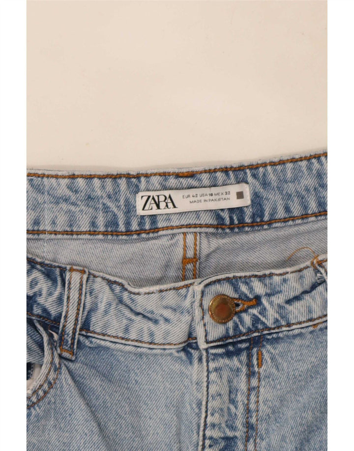 Calça jeans reta feminina Zara EU 42 grande W32 L27 azul