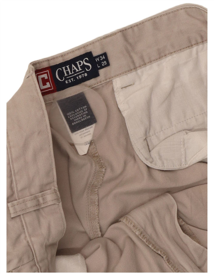 Calça Chino Masculina Reta CHAPS W34 L29 Algodão Bege