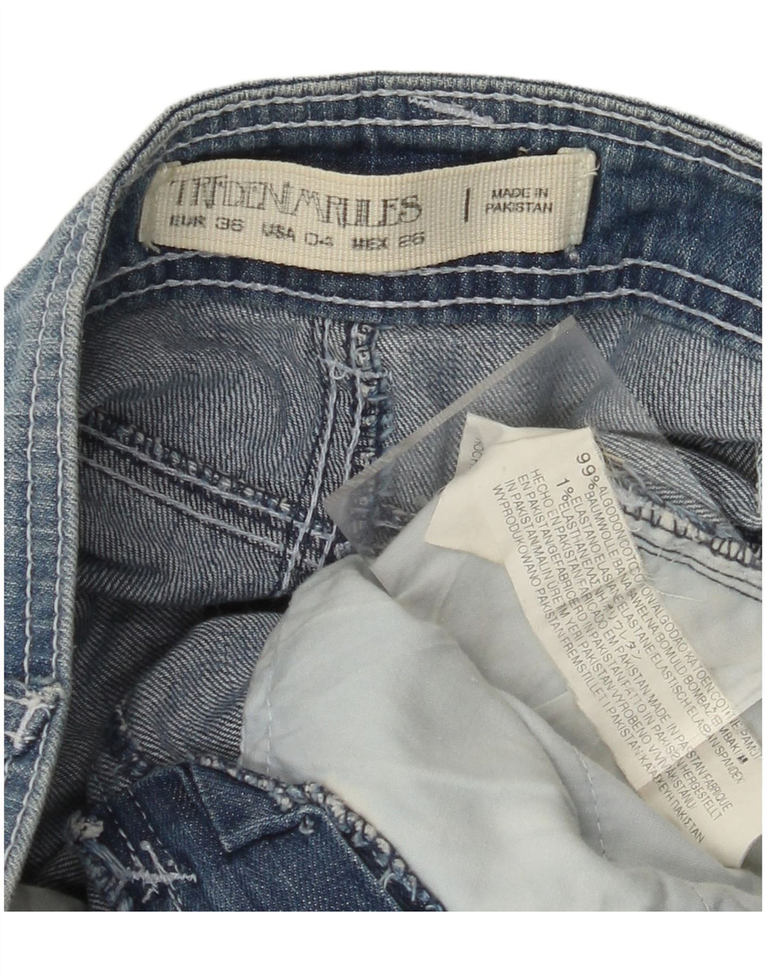 ZARA Saia feminina Trafaluc Denim EU 36 XS W26 Azul Algodão