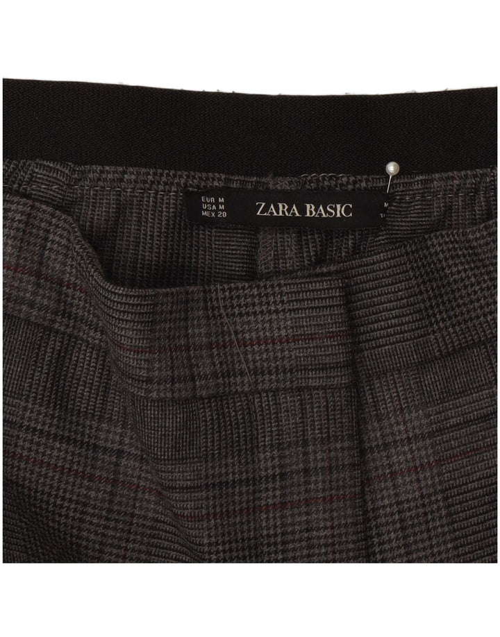 Zara Calça Chino Feminina Slim Fit Médio W28 L27 Cinza Houndstooth