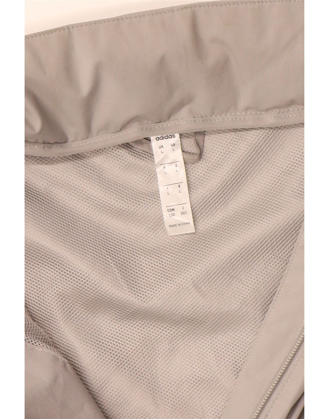 Jaqueta de chuva masculina Adidas UK 40 grande poliéster cinza