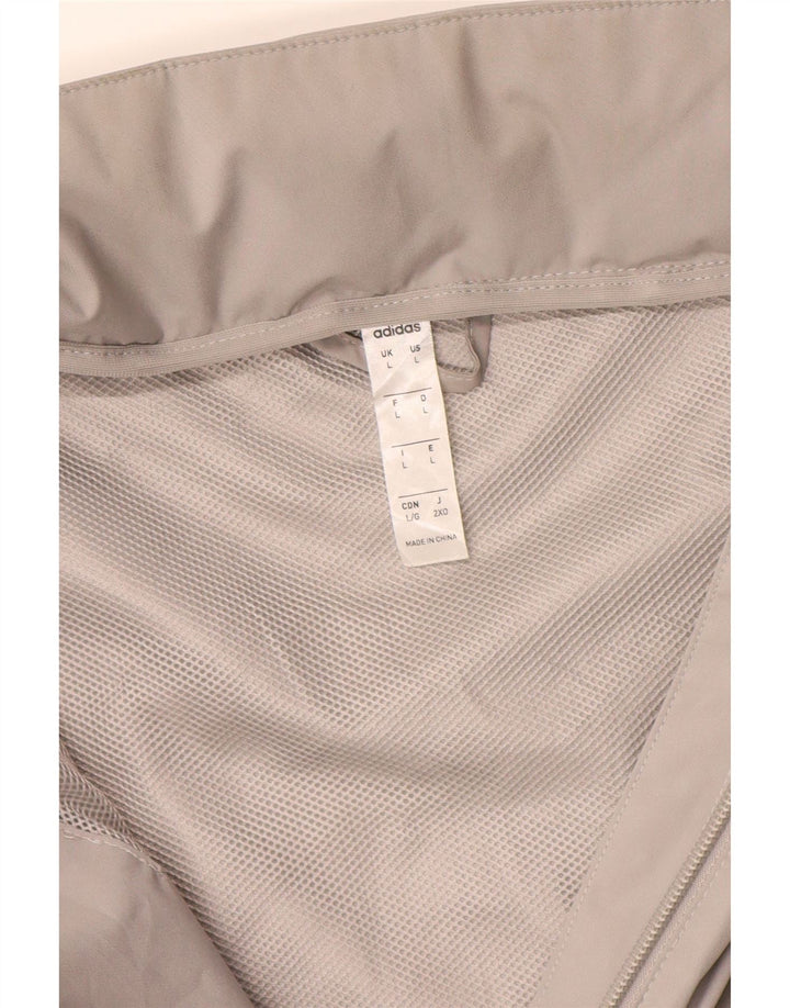 Jaqueta de chuva masculina Adidas UK 40 grande poliéster cinza