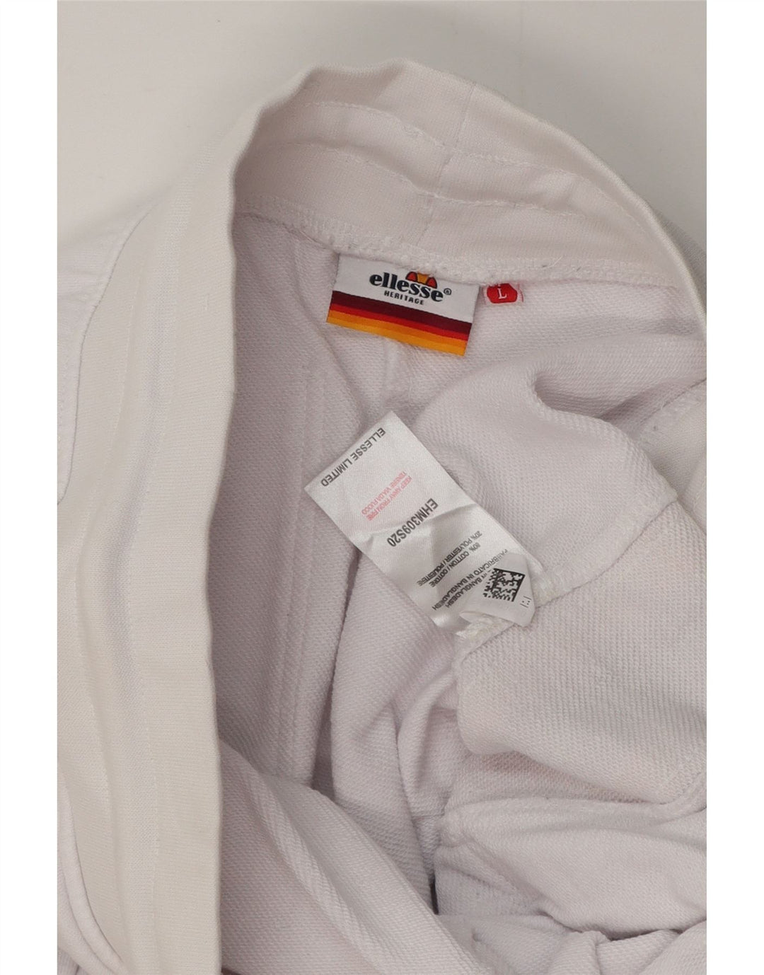 Calça de treino masculina ELLESSE Heritage Graphic grande bloco colorido branco