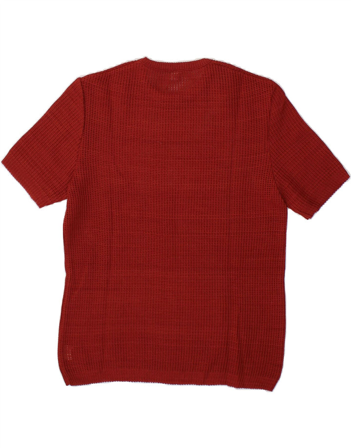 VINTAGE Womens See Through Crew Neck Jumper Sweater IT 46 Large Burgundy Vintage Vintage and Second-Hand Vintage from Messina Hembry 