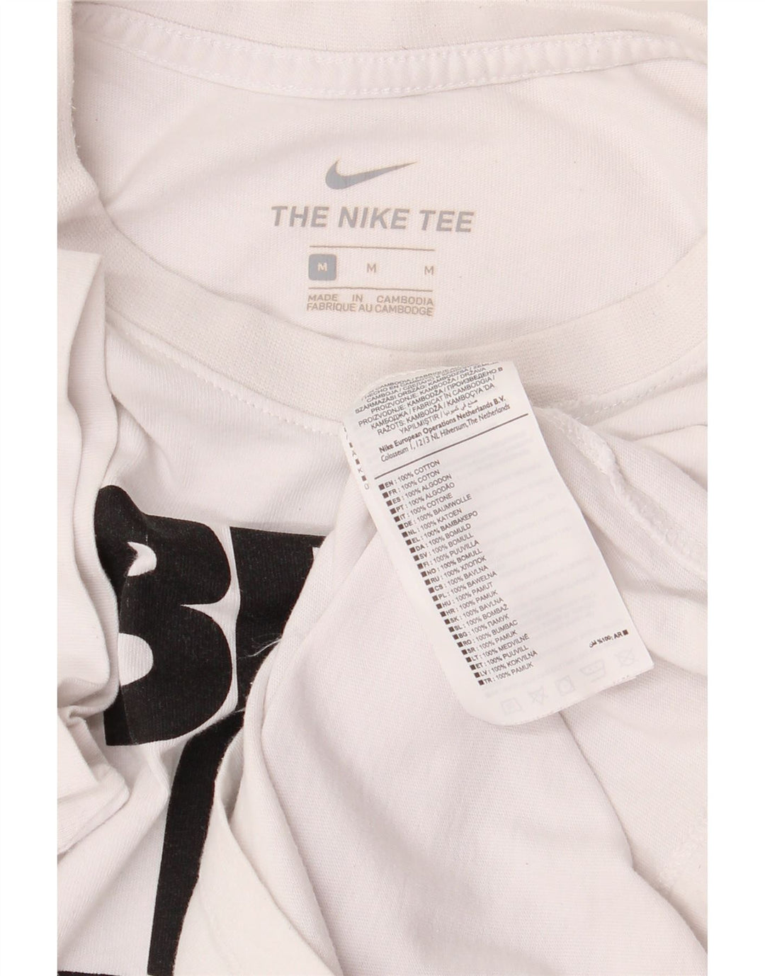 Camiseta Nike masculina gráfica Top médio algodão branco