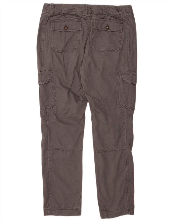 Calça cargo feminina EDDIE BAUER reta US 12 grande W35 L30 algodão cinza