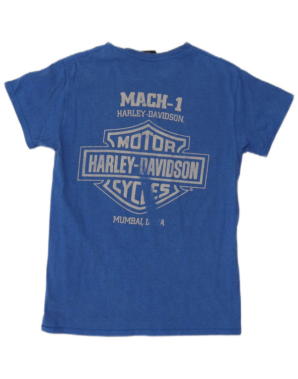Camiseta gráfica masculina Harley Davidson Top pequena motocicleta azul