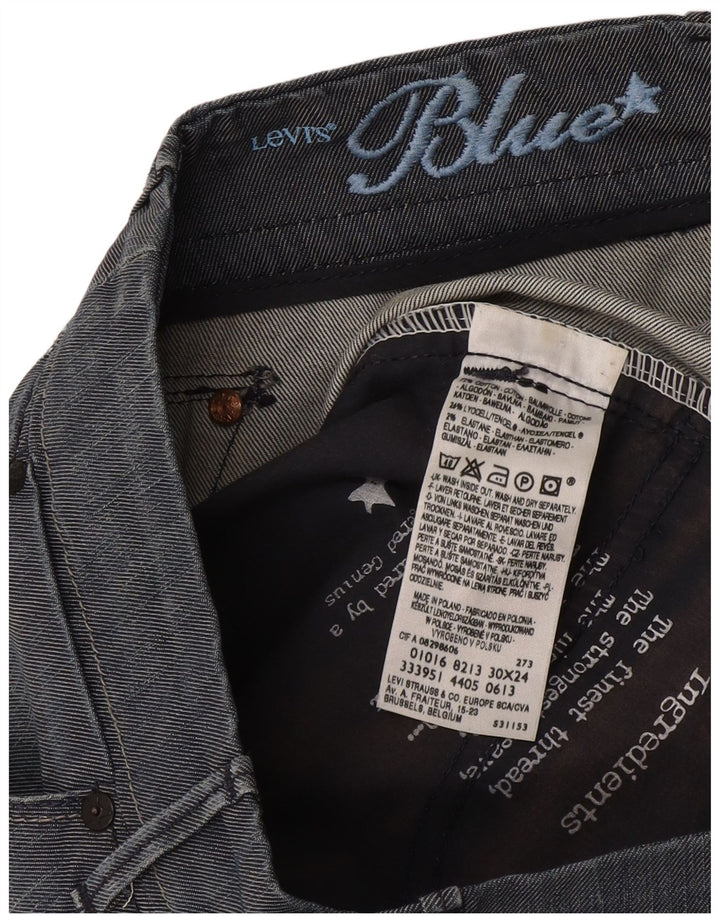 Calças cortadas femininas Levi's W30 L24 algodão azul