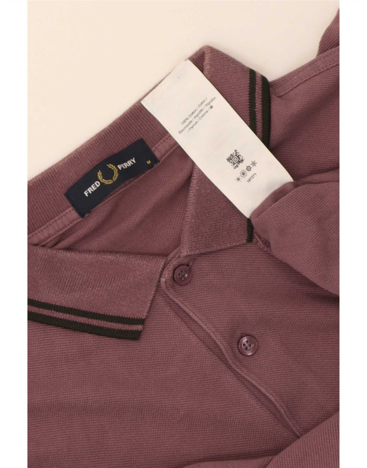Camisa polo masculina Fred Perry de algodão listrado marrom médio