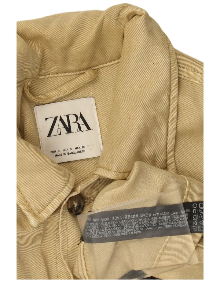 Jaqueta utilitária masculina Zara UK 36 pequena bege Lyocell
