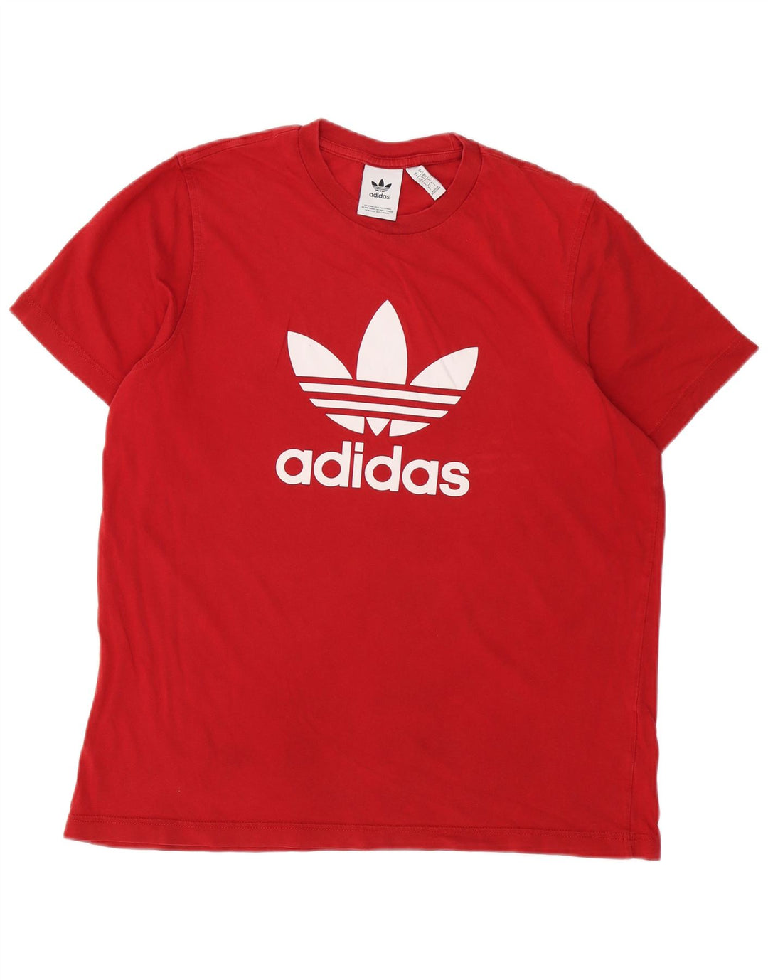 Adidas Mens Graphic T-Shirt Top Grande Algodão Vermelho