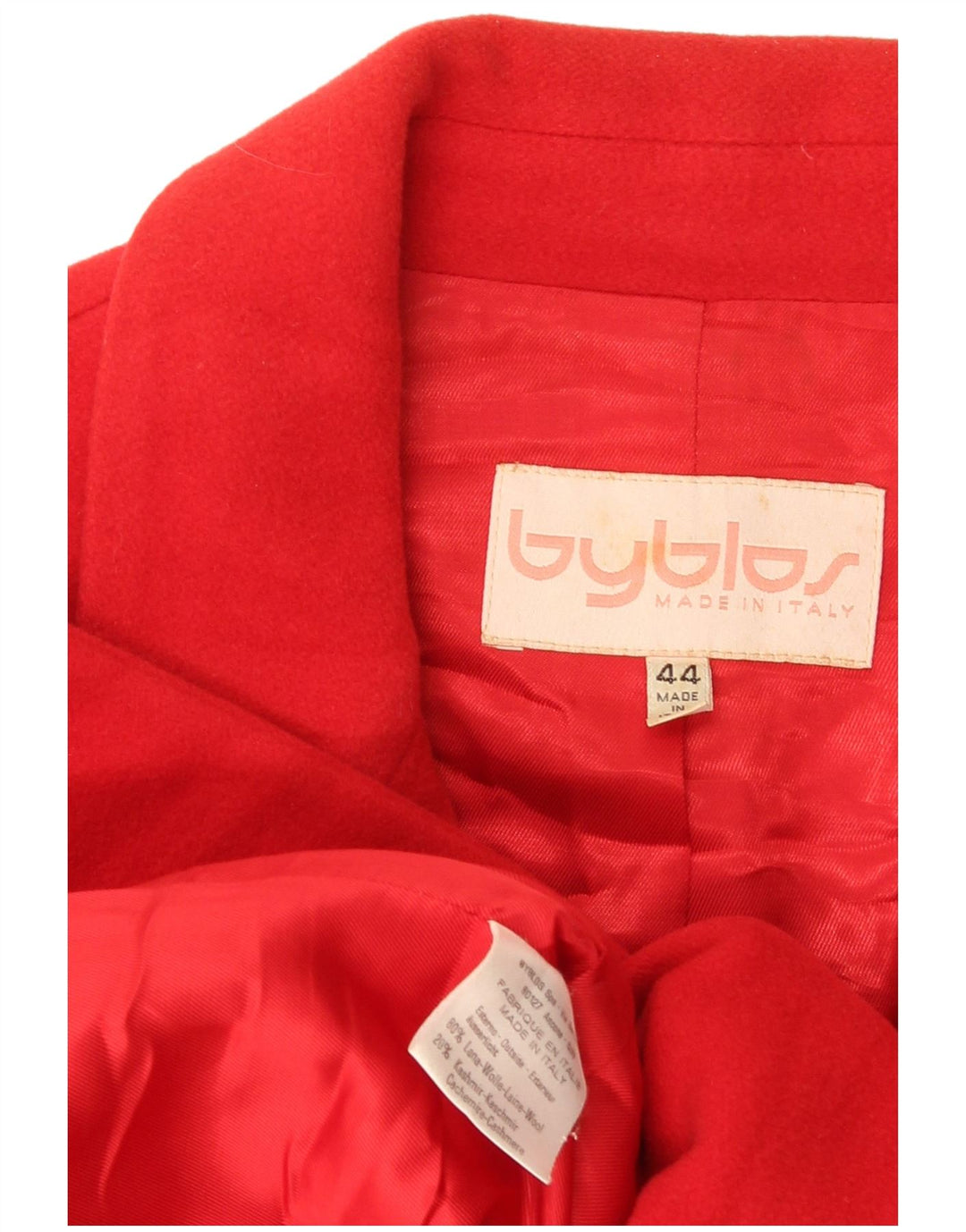 Jaqueta blazer feminina de 3 botões Byblos IT 44 lã vermelha média