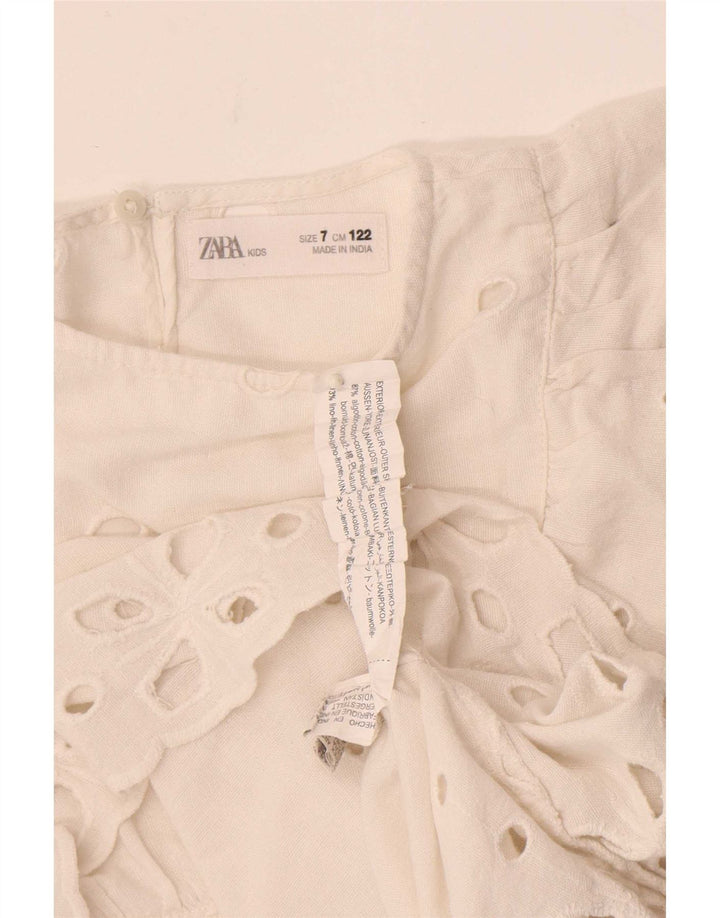 Blusa Zara Meninas Top 6-7 Anos Algodão Branco