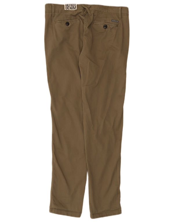 Calça casual slim feminina Tommy Hilfiger W28 L32 algodão cáqui