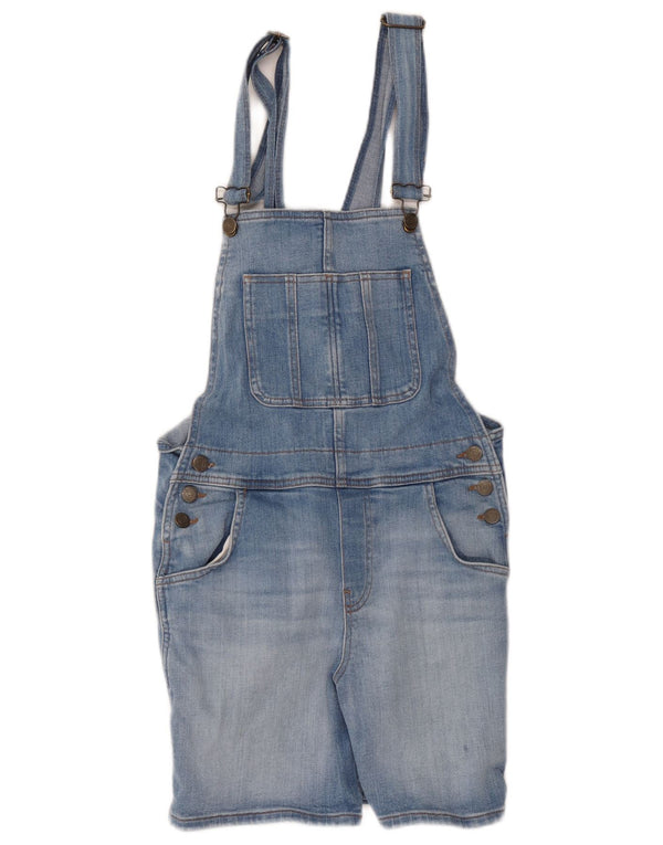 Shorts jeans feminino Fat Face Dungarees Reino Unido 10 pequeno W30 algodão azul