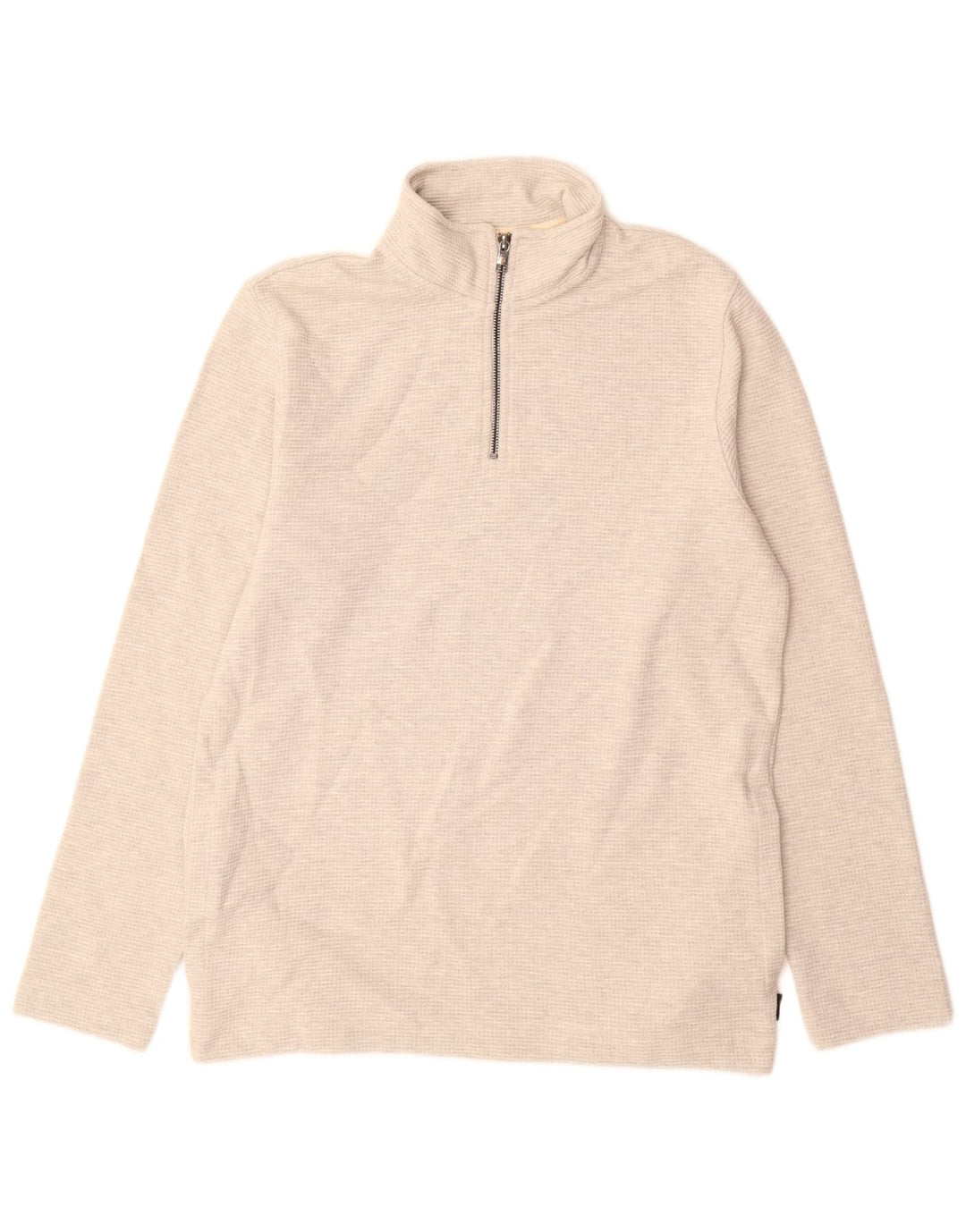Suéter masculino Ted Baker com zíper e gola tamanho 2 pequeno algodão cinza