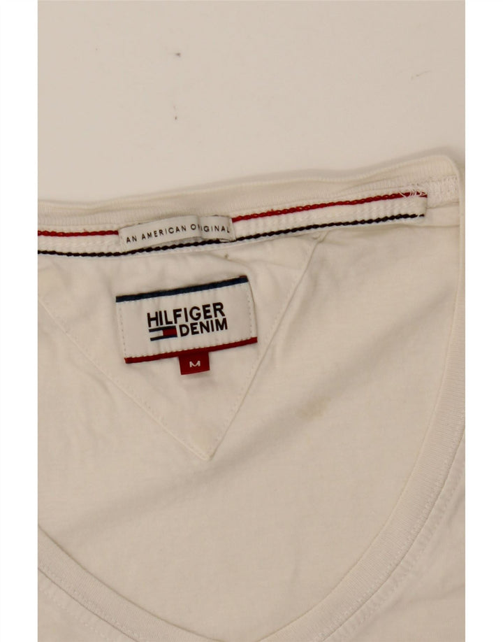 TOMMY HILFIGER Mens T-Shirt Top Medium White Vintage Tommy Hilfiger and Second-Hand Tommy Hilfiger from Messina Hembry 