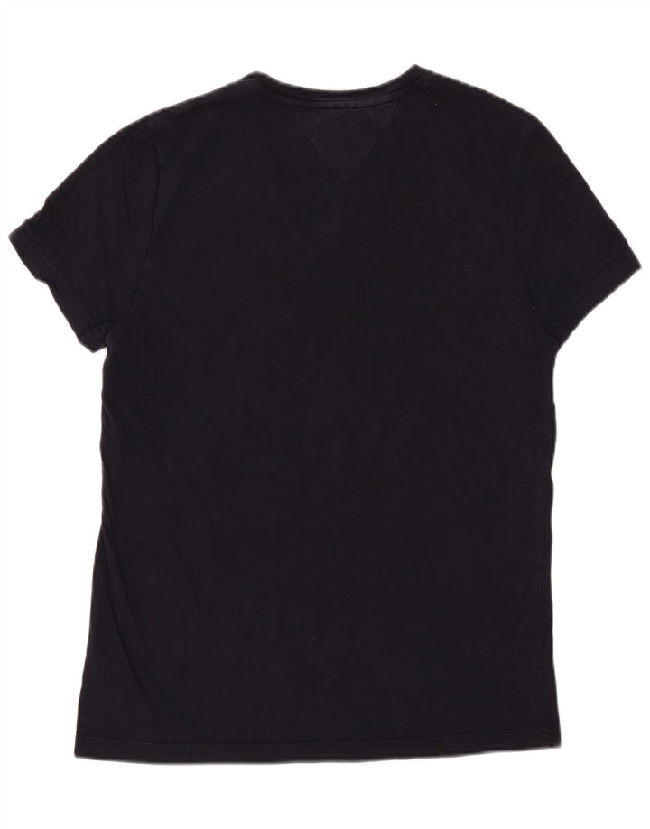 Camiseta masculina Tommy Hilfiger Slim Fit gráfica top médio azul marinho