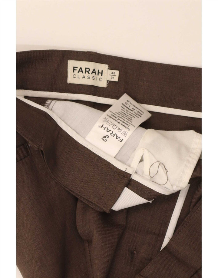 Farah Calça Chino Masculina Reta W40 L31 Poliéster Marrom