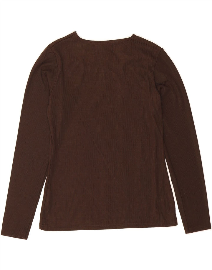 LORSAY Womens Top Long Sleeve UK 4 XS Brown Vintage Lorsay and Second-Hand Lorsay from Messina Hembry 