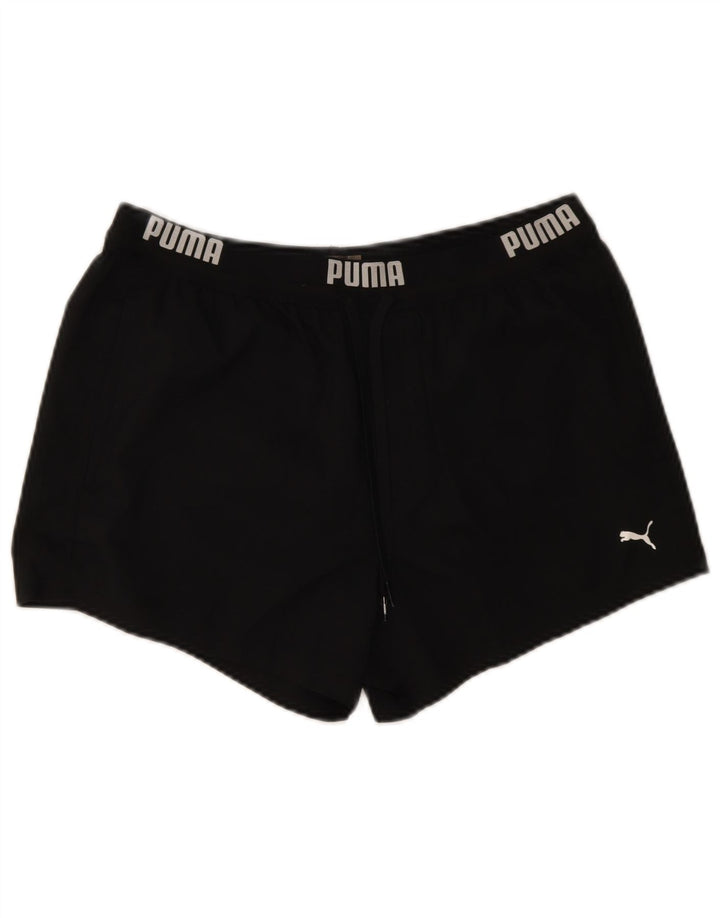 Shorts esportivos gráficos femininos Puma UK 14 médio preto poliéster