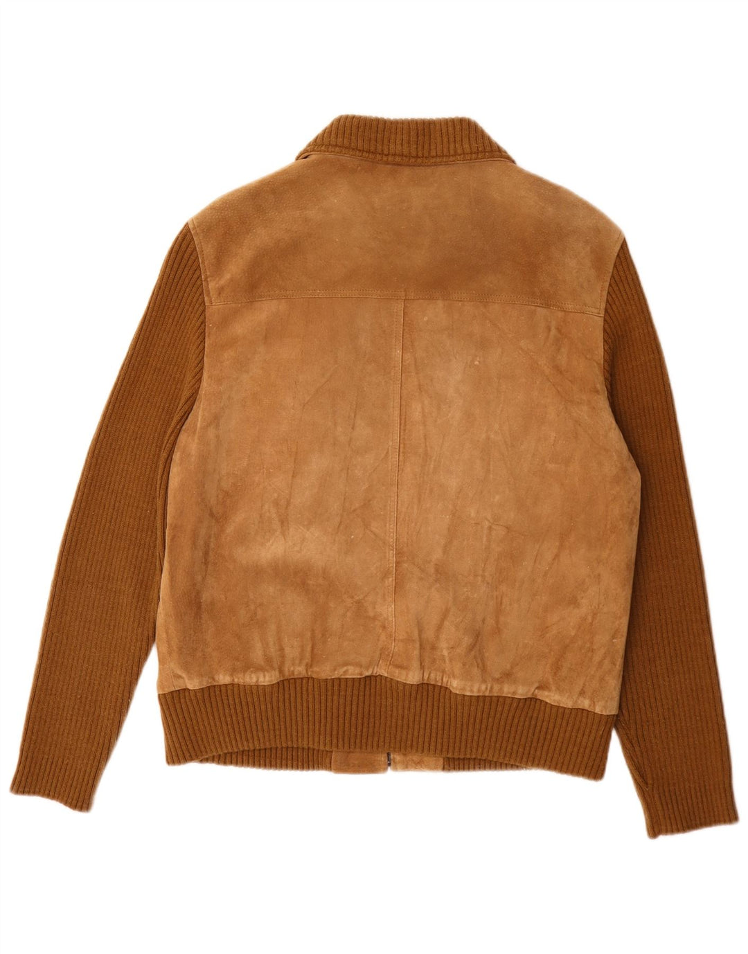 Jaqueta bomber feminina vintage de camurça IT 50 XL bege couro colorblock