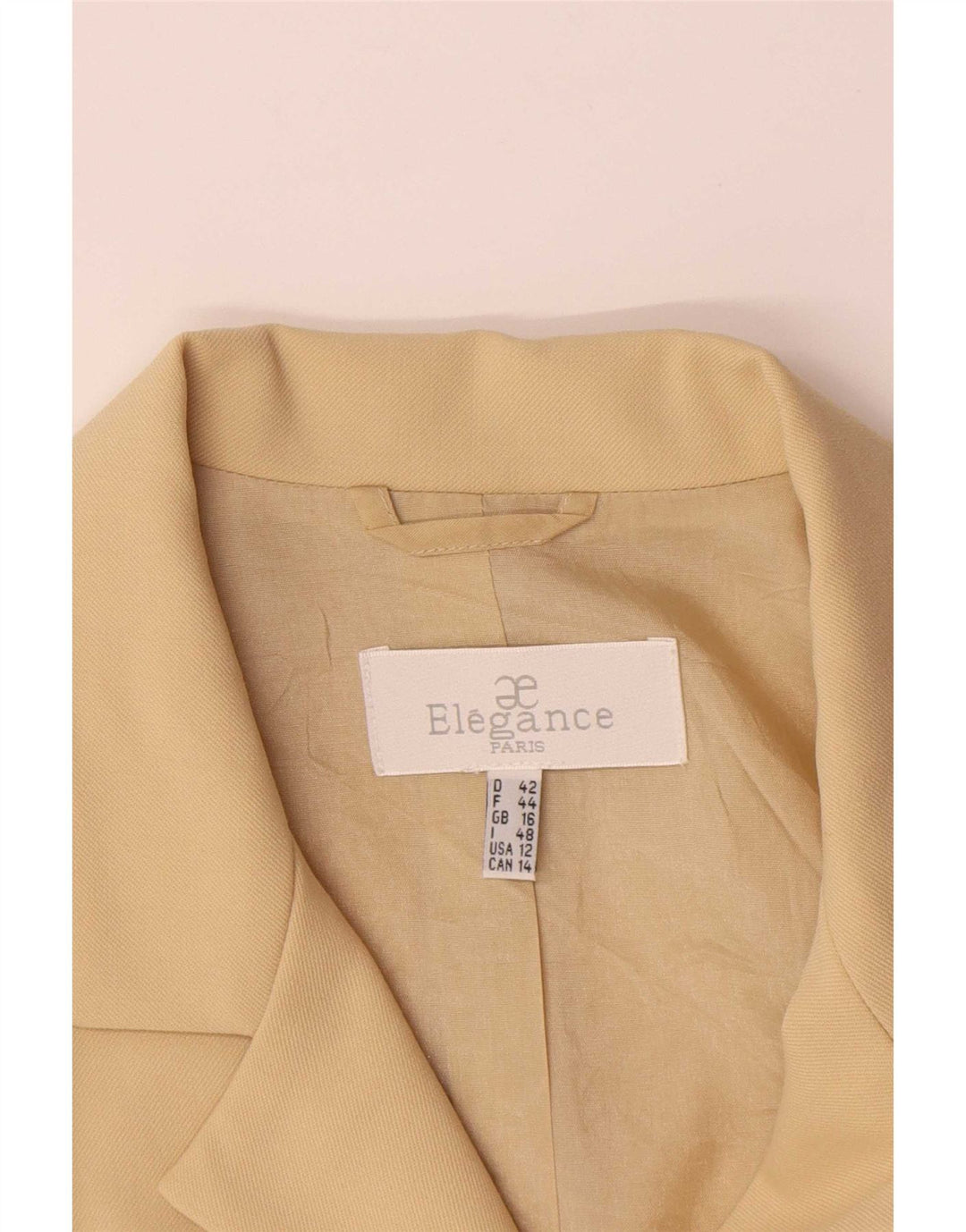Jaqueta Blazer feminina Elegance Reino Unido 16 Grande Bege