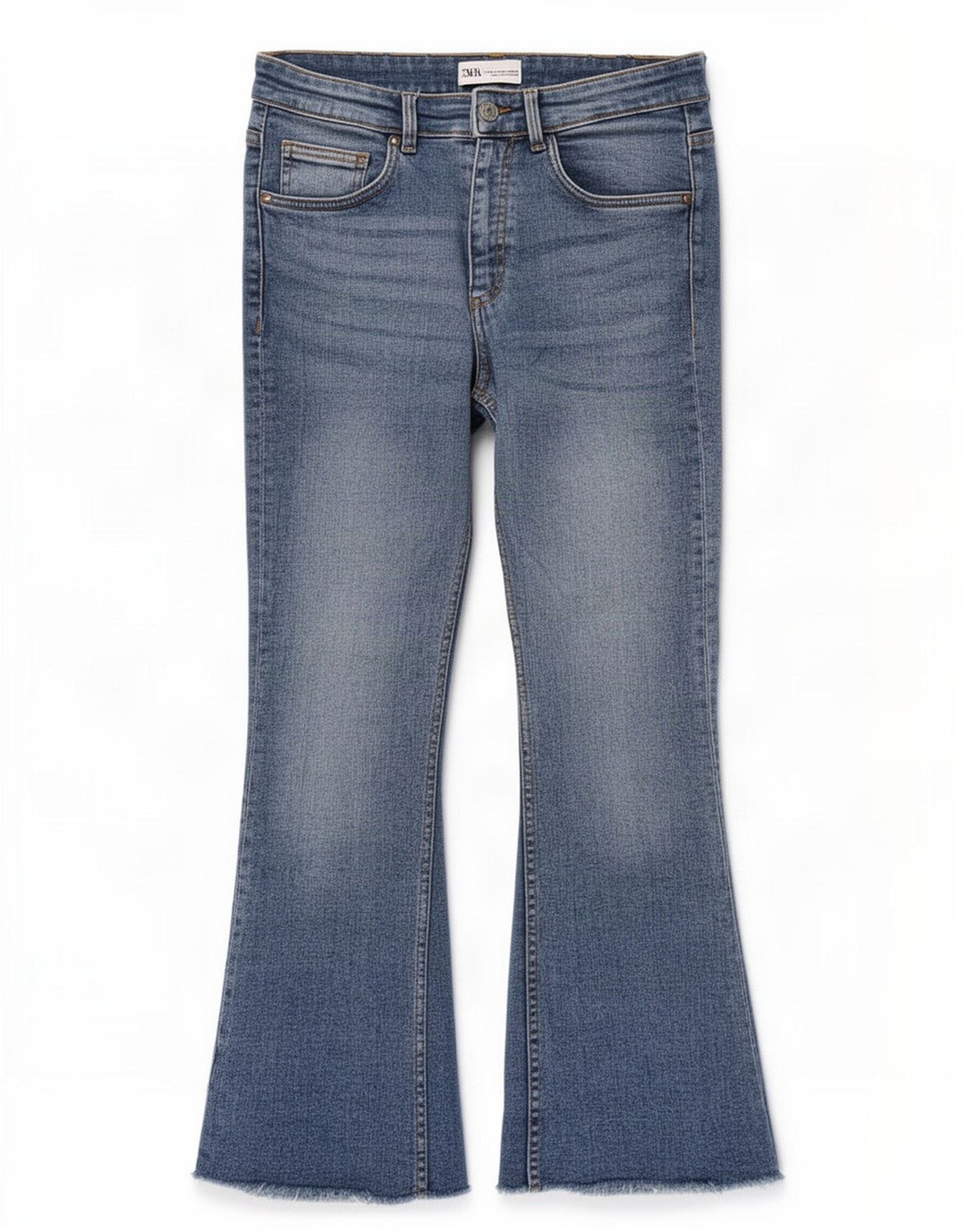 Zara Calça Jeans Feminina Flared EU 40 Médio W30 L26 Azul