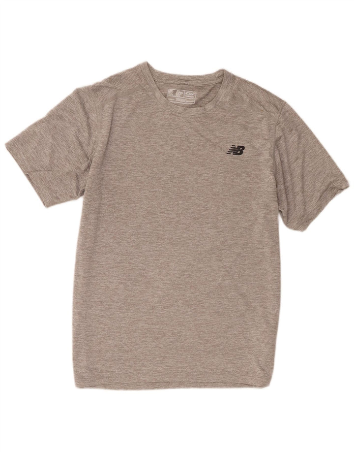 Camiseta masculina New Balance poliéster cinza médio