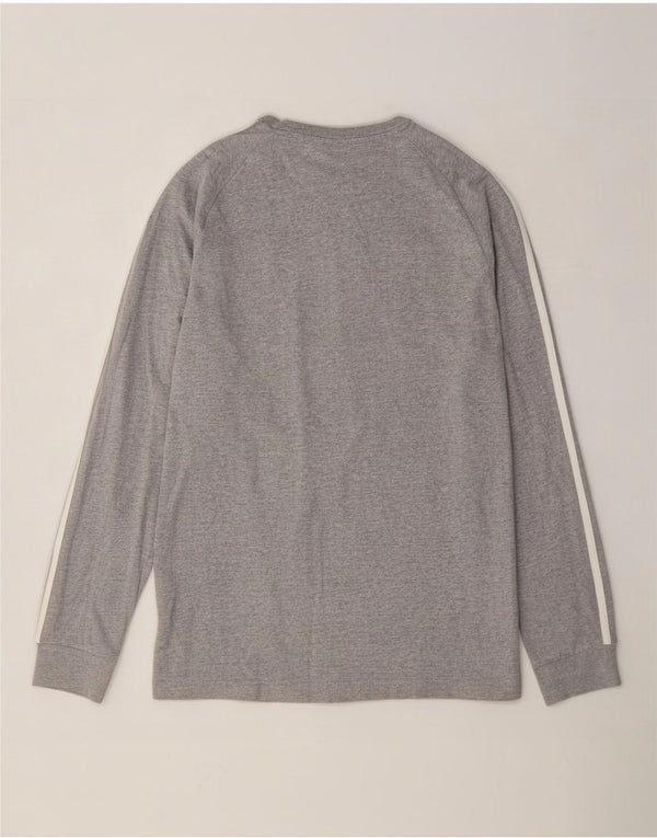 Adidas Mens Top Manga Longa Médio Cinza Algodão Flecked