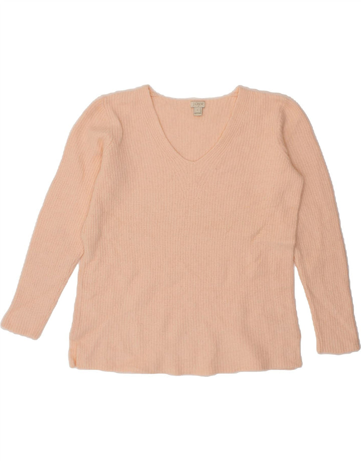 J. CREW Womens V-Neck Jumper Sweater UK 16 Large Beige Cotton Vintage J. Crew and Second-Hand J. Crew from Messina Hembry 