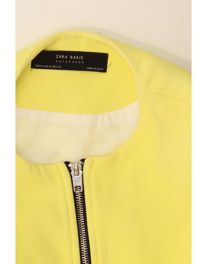 Sobretudo feminino Zara manga 3/4 oversized UK 6 XS amarelo