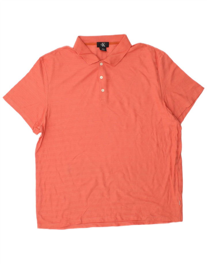 Camisa polo masculina CALVIN KLEIN XL algodão listrado vermelho