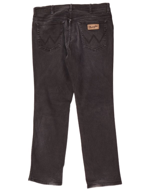 Wrangler Masculino Texas Straight Jeans W36 L32 Algodão Preto